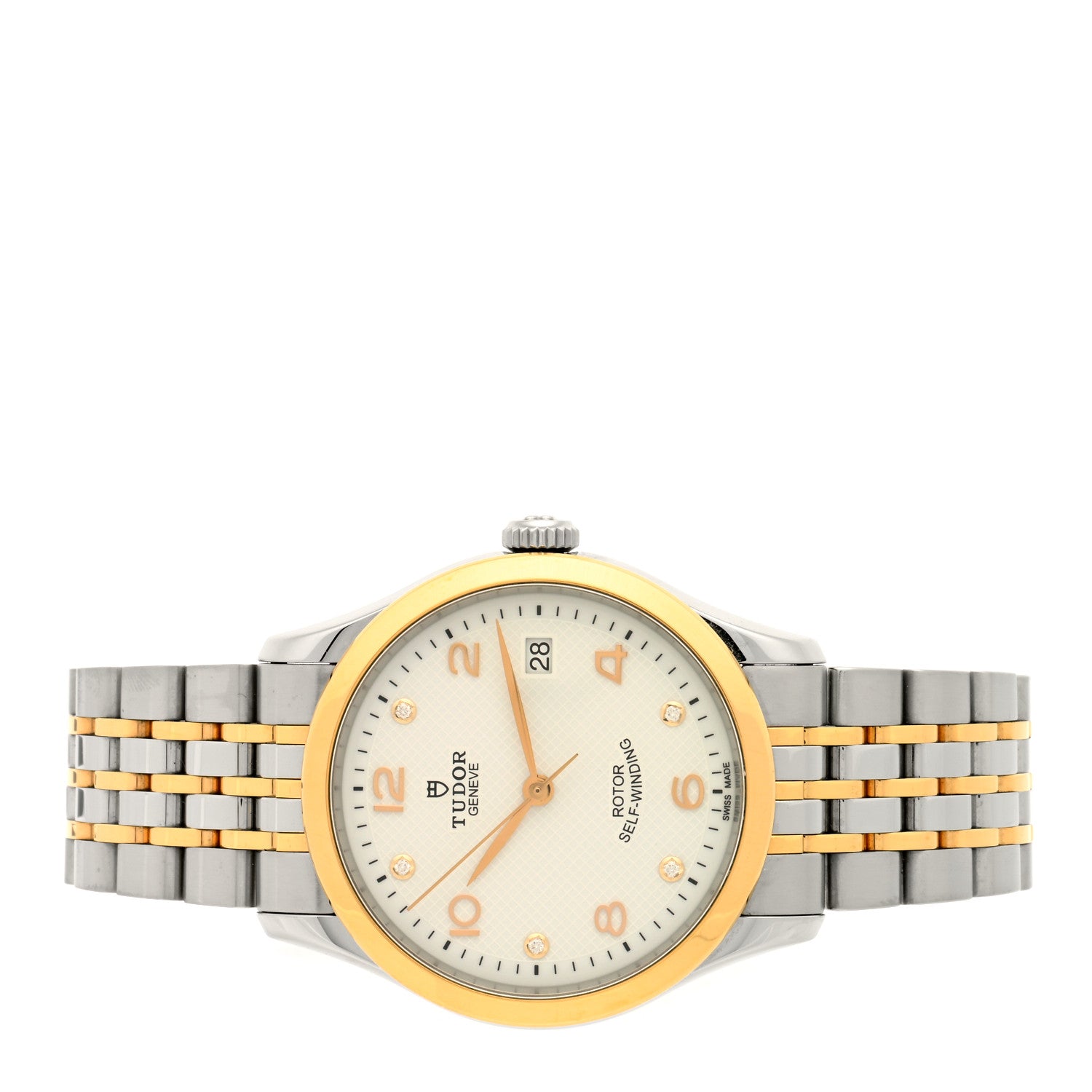 TUDOR Stainless Steel 18K Rose Gold Diamond 36mm 1926 Automatic Watch White 91451 2 of 5