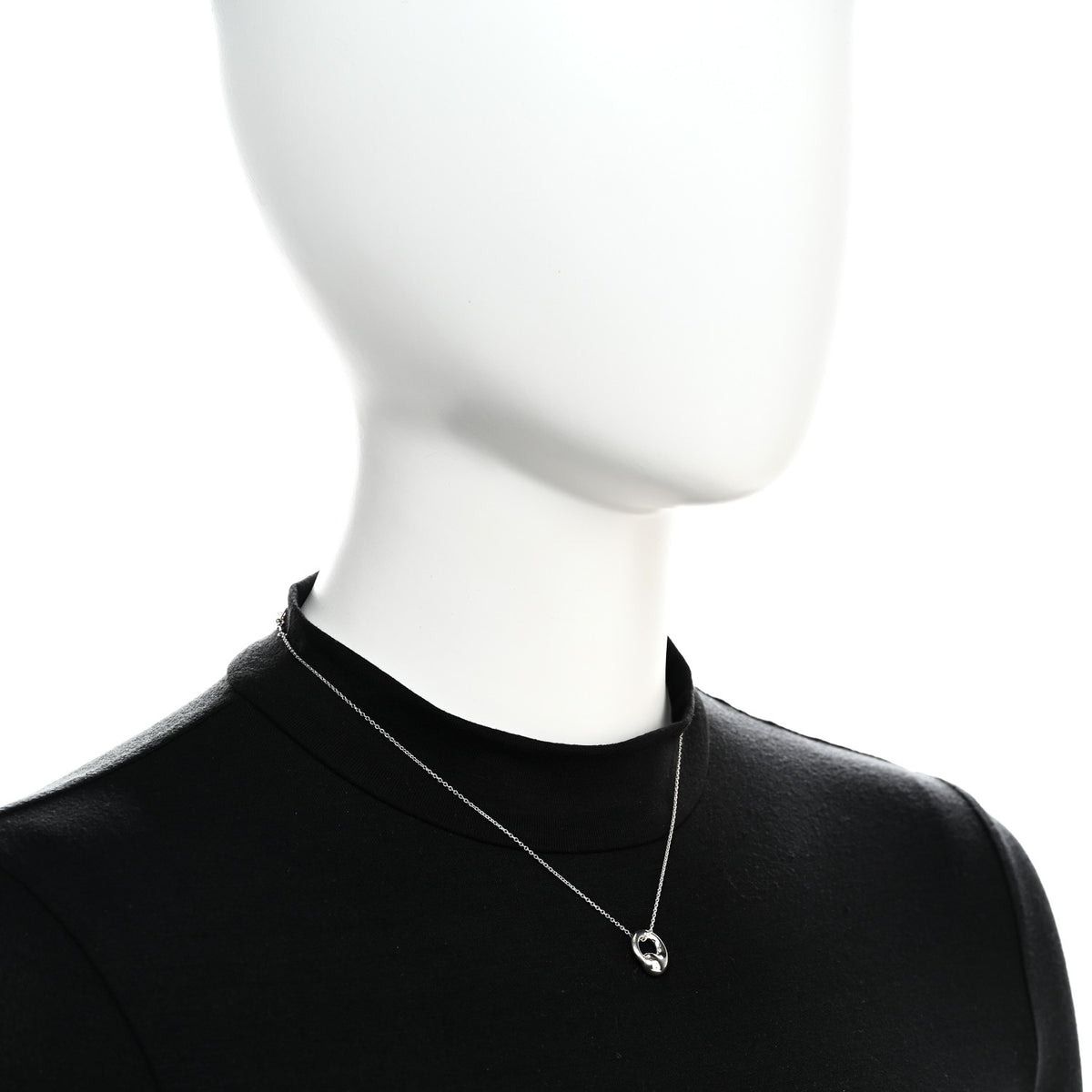 Tiffany Sterling Silver 12mm Elsa Peretti Eternal Circle Pendant Necklace 2 of 5