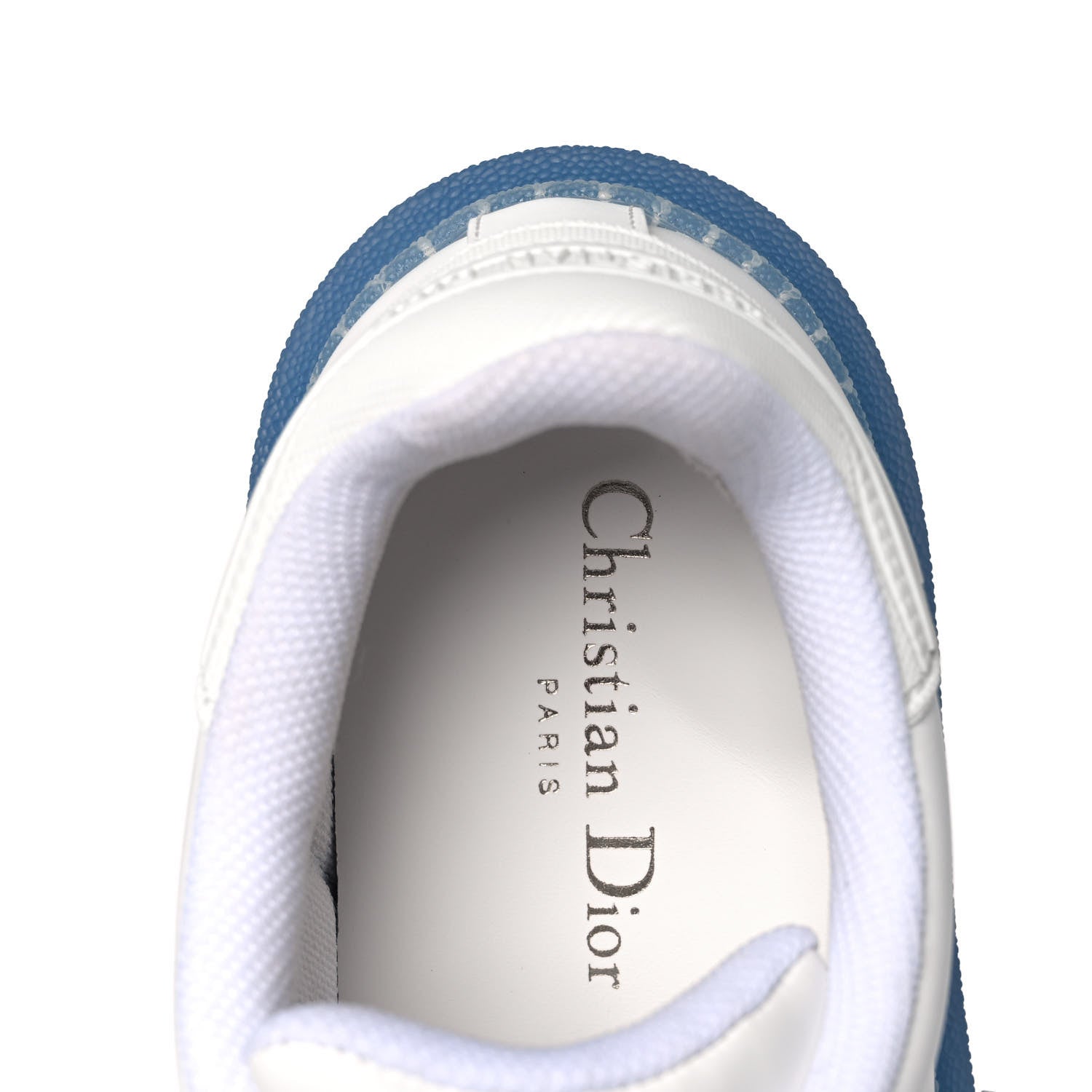 Christian Dior Calfskin Clear Rubber Dior-ID Platform Sneakers 38 White Deep Blue 7 of 7