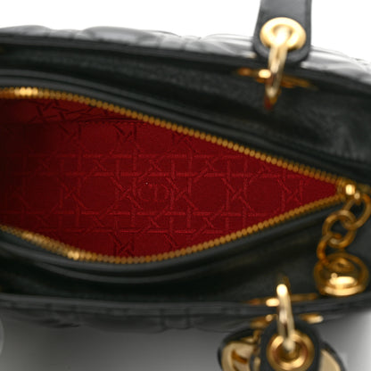 Christian Dior Lambskin Cannage Medium Lady Dior Black 7 of 11