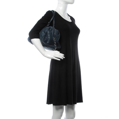 Chanel Iridescent Calfskin Quilted Relax CC Bowler Blue 2 of 10