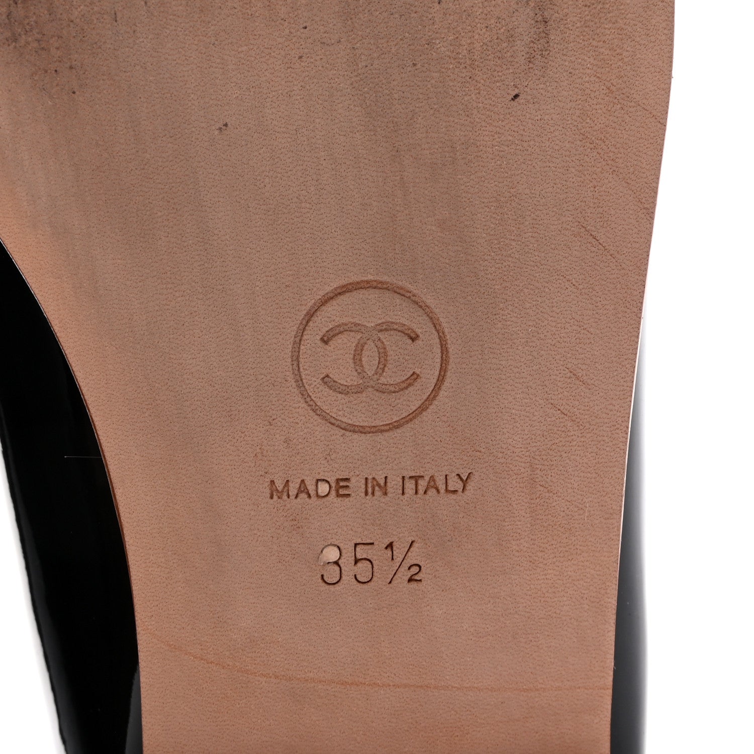 Chanel Patent CC Cap Toe Ballerina Flats 35.5 Black 7 of 9