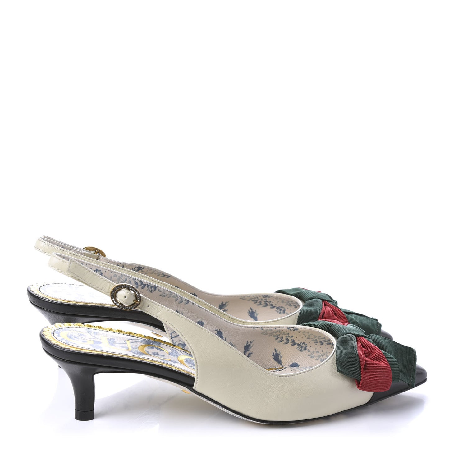 Malaga Kid Web Bow Jane Low Heel Slingback Pumps 36 Off White