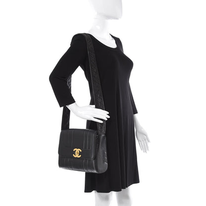 Chanel Lambskin Vertical Quilted Medium Single Flap Black 2 of 15