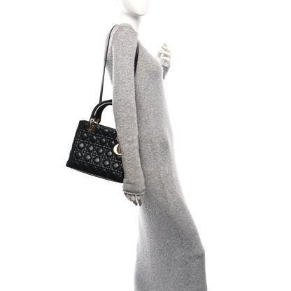 Christian Dior Lambskin Cannage Medium Lady Dior Black 2 of 10