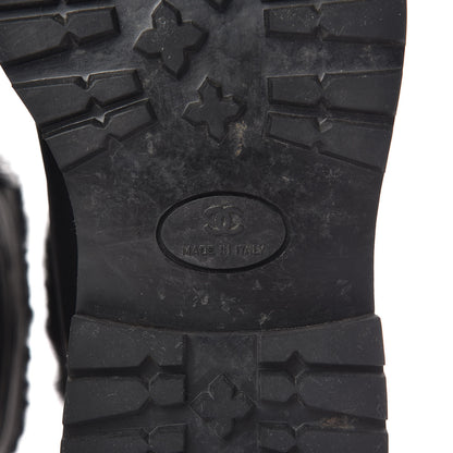 Chanel Calfskin Nylon Shearling Short Boots 7 Black 6 of 6
