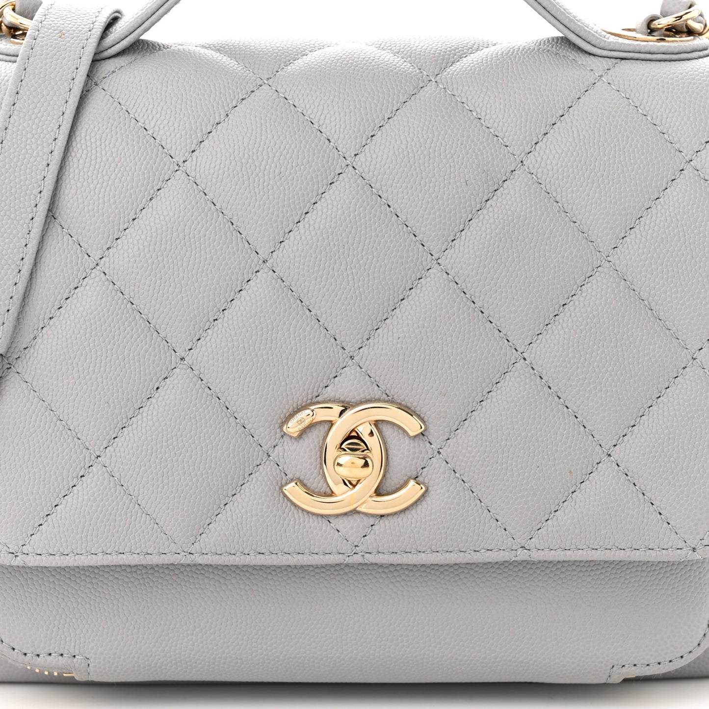 Caviar Quilted Medium Business Affinity Flap Grey