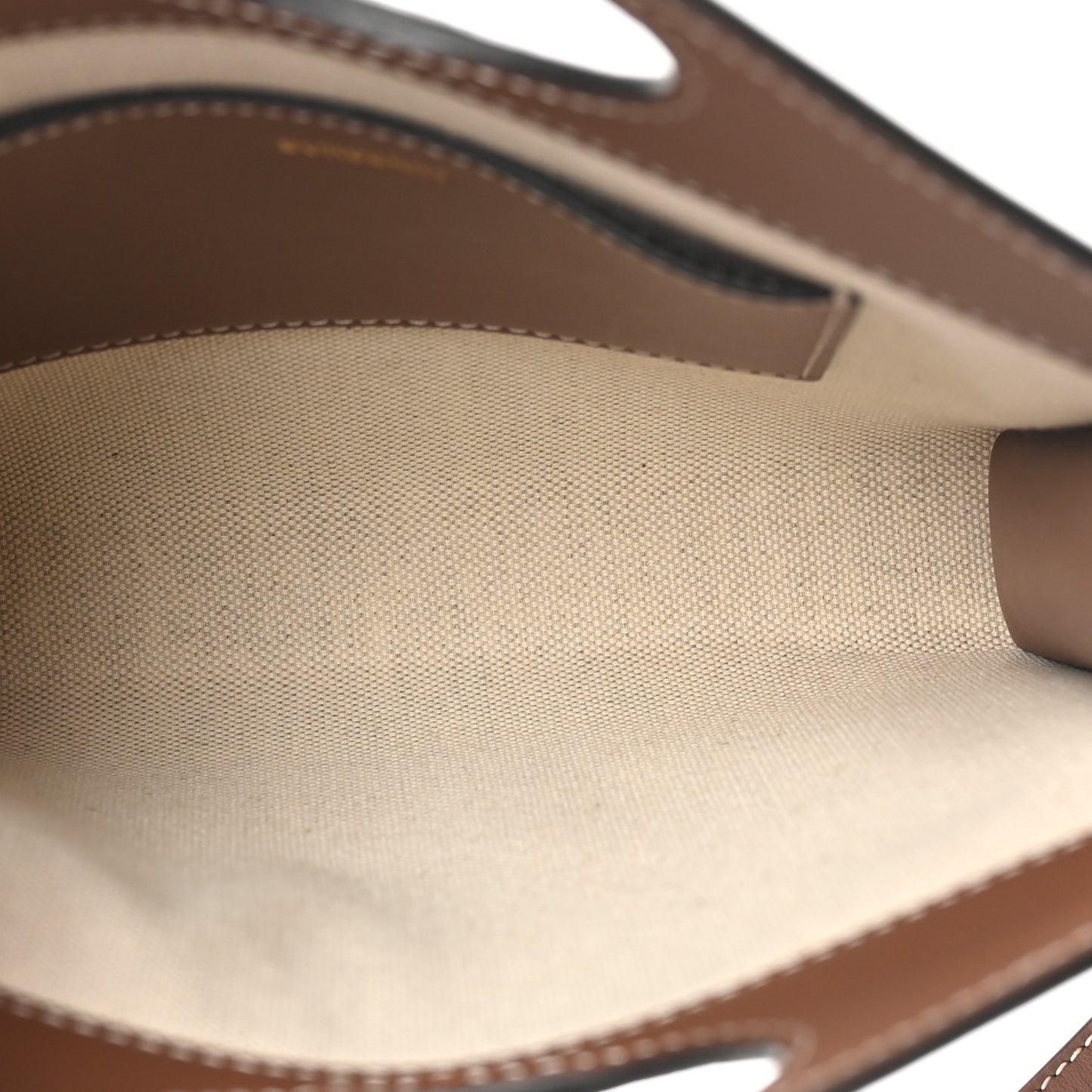 Smooth Calfskin Canvas Two Tone Micro Pocket Bag Malt Brown Tan