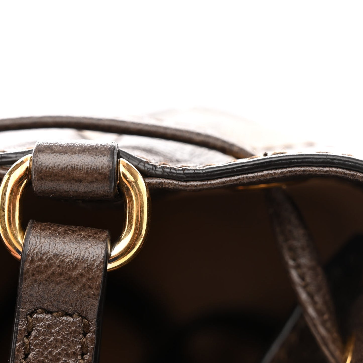 GG Supreme Monogram Web Mini Ophidia Bucket Bag Brown