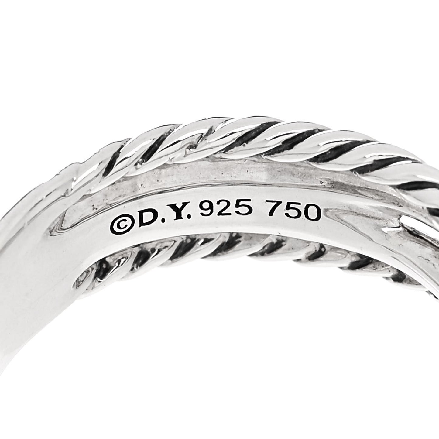 Sterling Silver 18K Yellow Gold 6mm X Crossover Ring 50 5.25