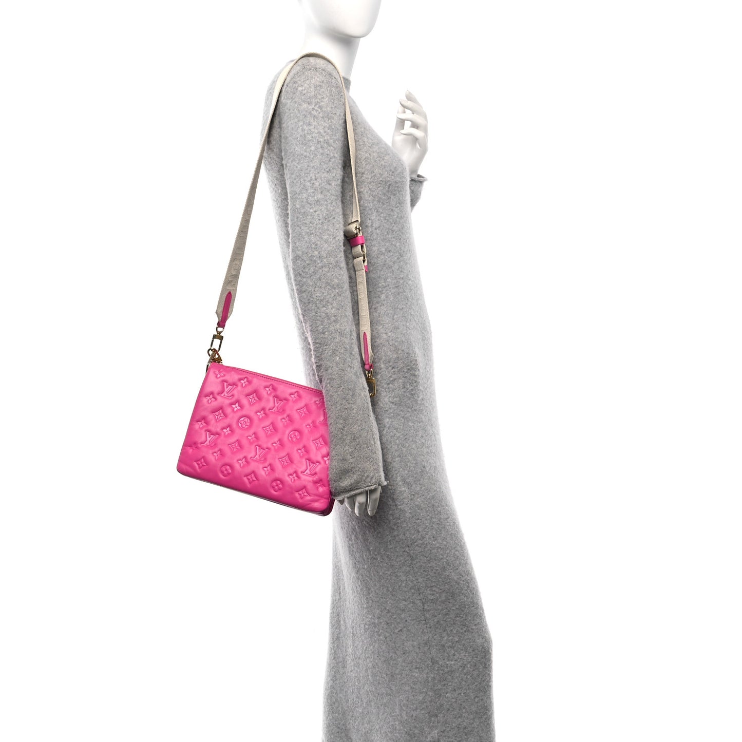 Lambskin Embossed Monogram Coussin PM Rose Miami