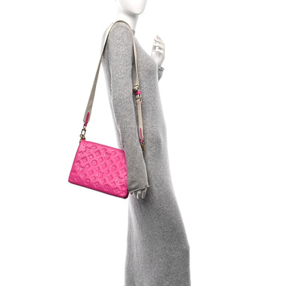 Louis Vuitton Lambskin Embossed Monogram Coussin PM Rose Miami 2 of 10