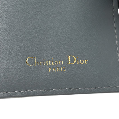 Christian Dior Supple Calfskin Cannage Caro Dandelion Card Holder Cloud Blue 6 of 7