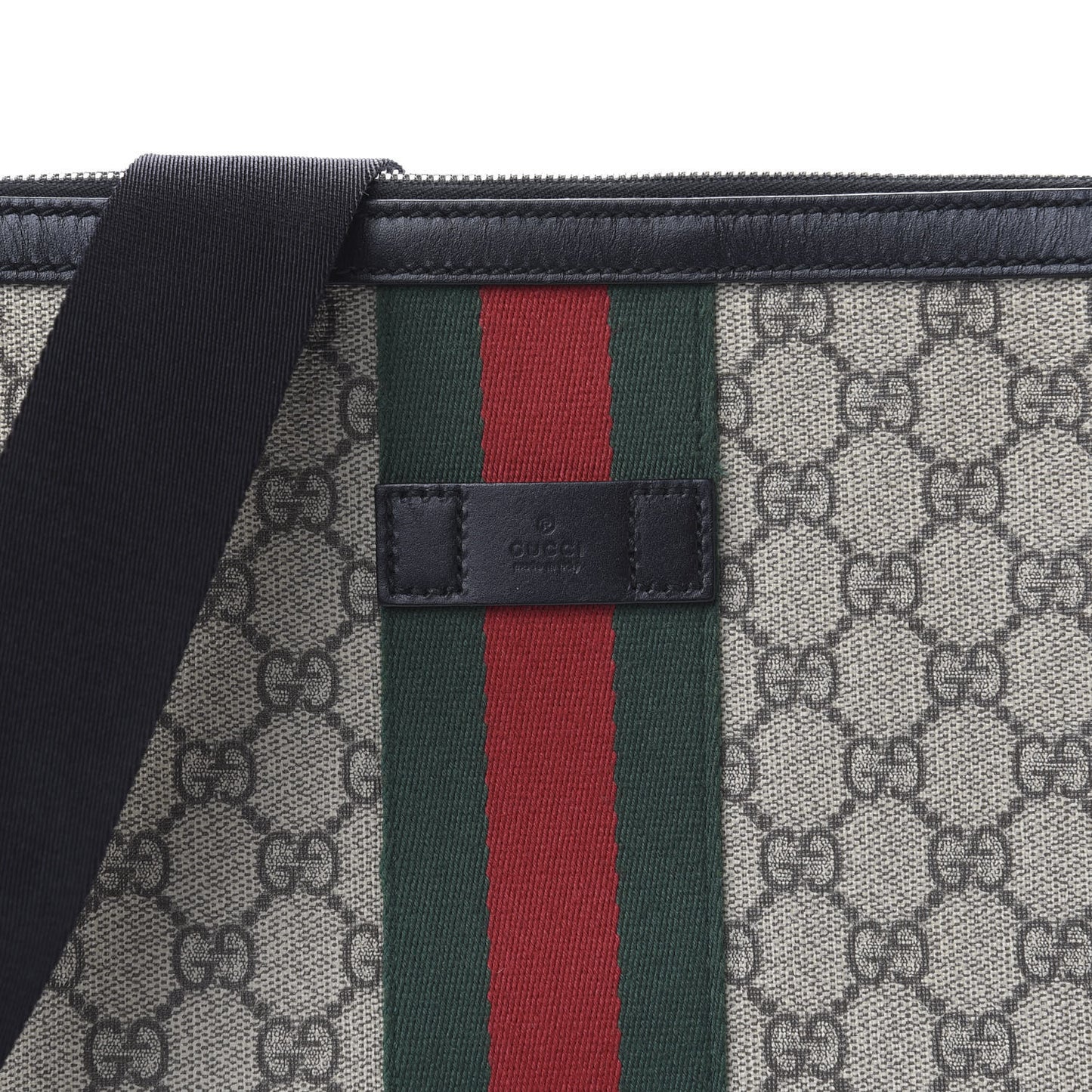 GG Supreme Monogram Web Messenger Bag Black