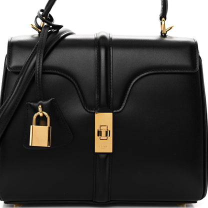 Celine Satinated Calfskin Mini 16 Top Handle Bag Black 7 of 9