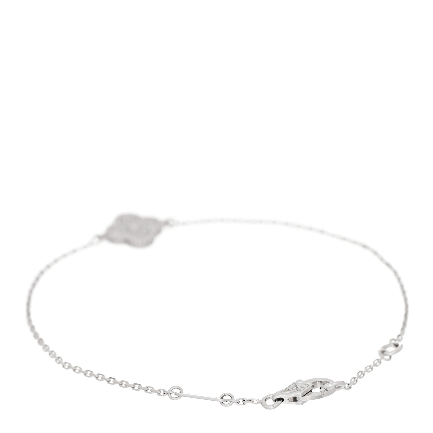 18K White Gold Diamond Sweet Alhambra Bracelet