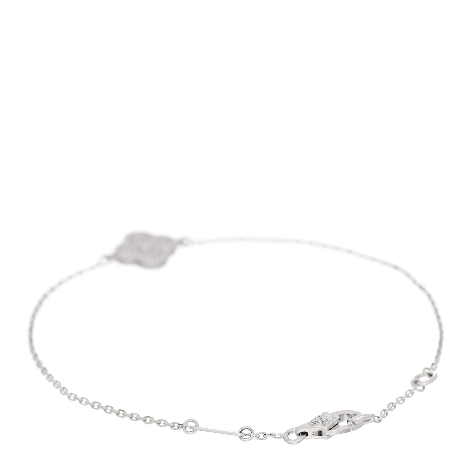 Van Cleef & Arpels 18K White Gold Diamond Sweet Alhambra Bracelet 2 of 5