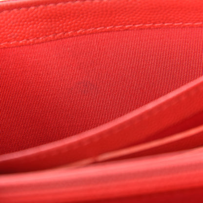 Chanel Caviar Camellia Embossed Flap Wallet Red 9 of 10