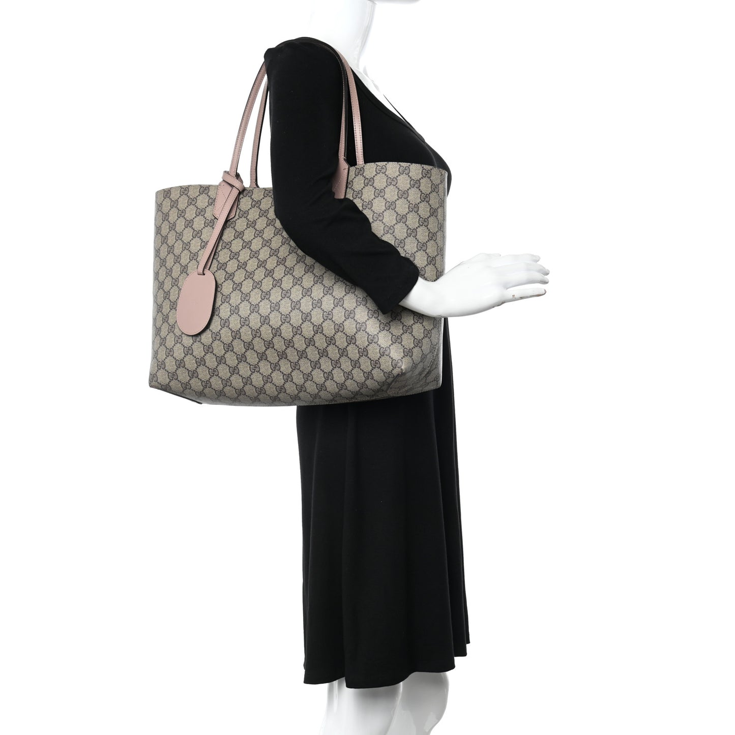Calfskin GG Supreme Monogram Large Reversible Tote Dark Cipria