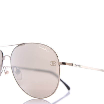 Chanel CC Aviator Sunglasses 4189-T-Q Pale Gold 6 of 7