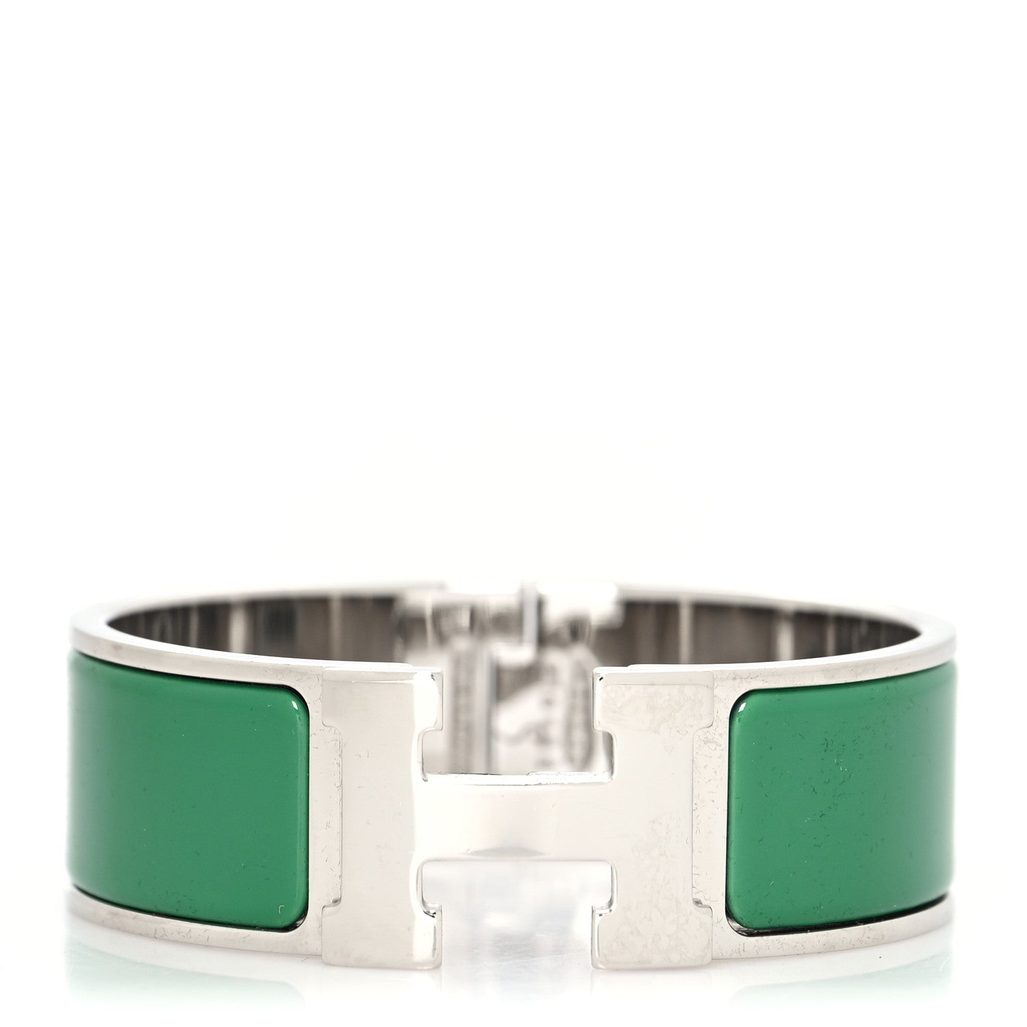 Hermes Enamel Wide Clic Clac H Bracelet PM Vert Sapin 1 of 5