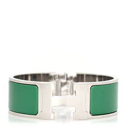 Hermes Enamel Wide Clic Clac H Bracelet PM Vert Sapin 1 of 5