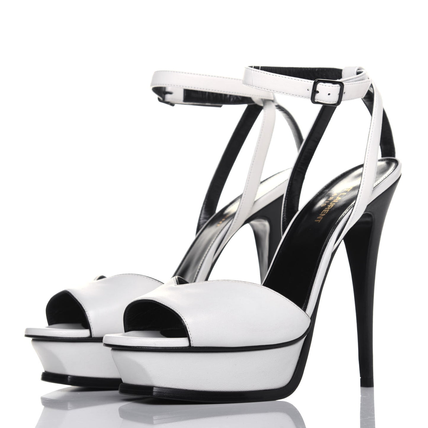 Calfskin Tribute 105 Open Toe Platform Sandals 41 White