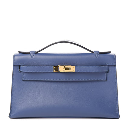 Hermes Swift Kelly Pochette Clutch Bleu Brighton 1 of 31