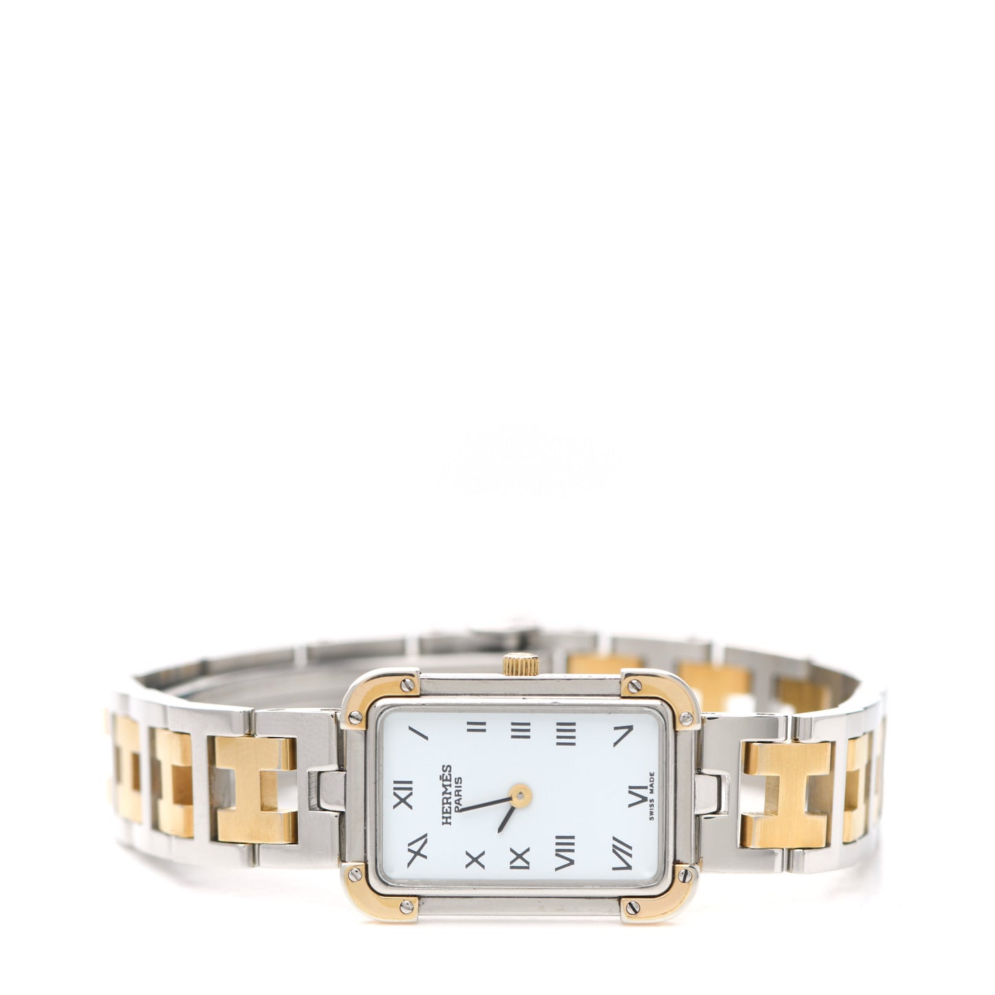 Stainless Steel 18mm Rectangle Croisiere Quartz Watch Gold