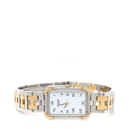 Hermes Stainless Steel 18mm Rectangle Croisiere Quartz Watch Gold 3 of 8