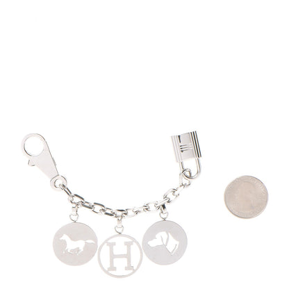Hermes Palladium Breloque Bag Charm Silver 2 of 5