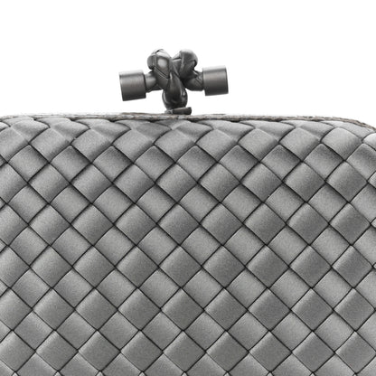 Bottega Veneta Satin Ayers Intrecciato Knot Clutch Ardoise 7 of 7