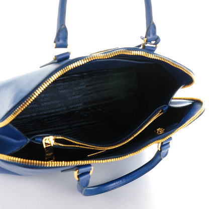 Prada Saffiano Lux Large Promenade Tote Bluette 7 of 19