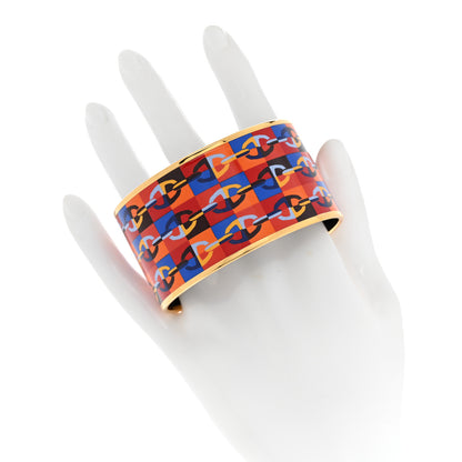 Hermes Enamel Printed Optique Chaine D'Ancre Extra Wide Bracelet 65 2 of 6
