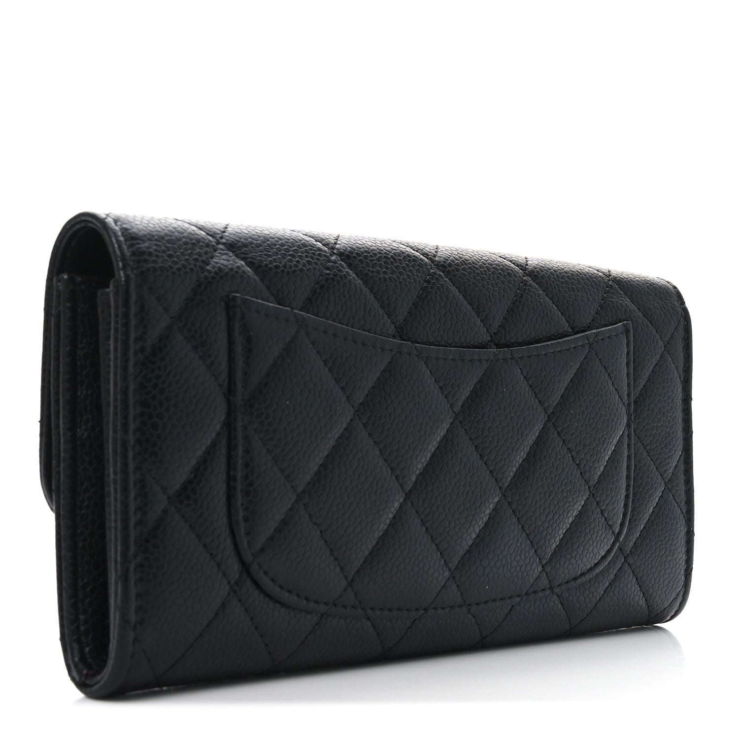 Chanel Caviar Quilted Large Gusset Flap Wallet Black 3 of 7