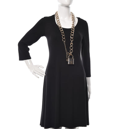 Chanel CC Oversized Padlock Necklace Gold Silver 2 of 6