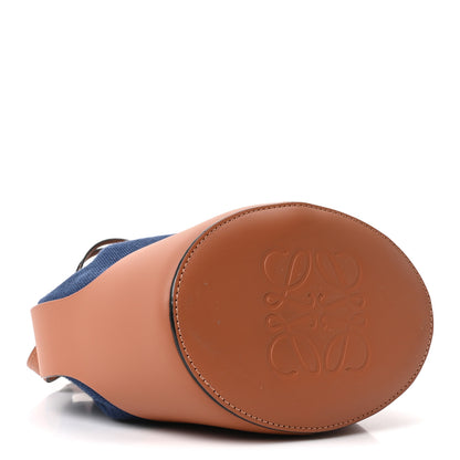 Loewe Canvas Calfskin Balloon Bucket Bag Navy Tan 4 of 9