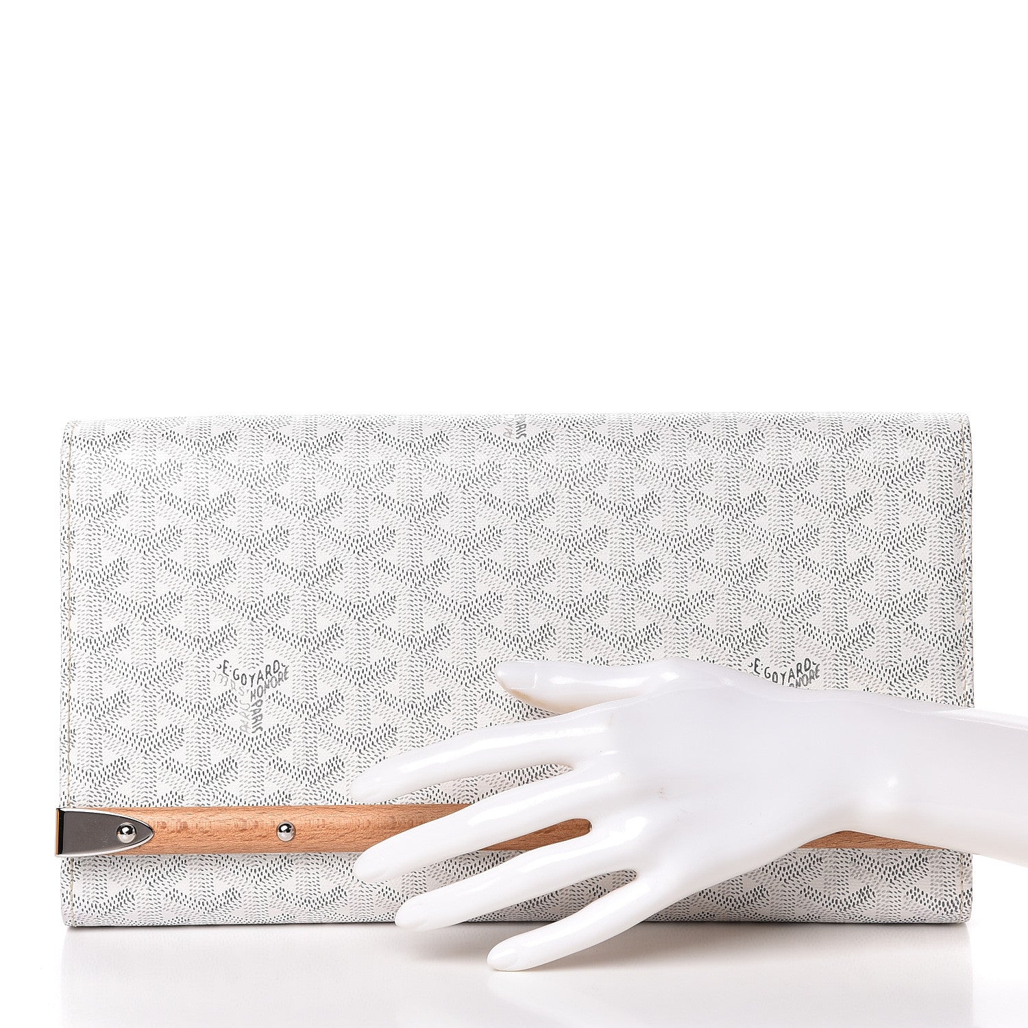 Goyard Goyardine Monte Carlo Bois Clutch White 2 of 9