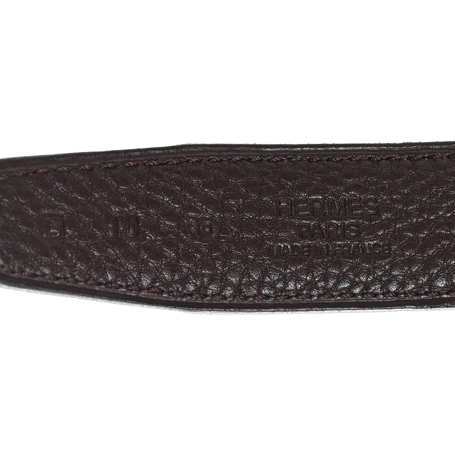 Hermes Box Togo 18mm H Belt 90 Black Chocolate 3 of 5