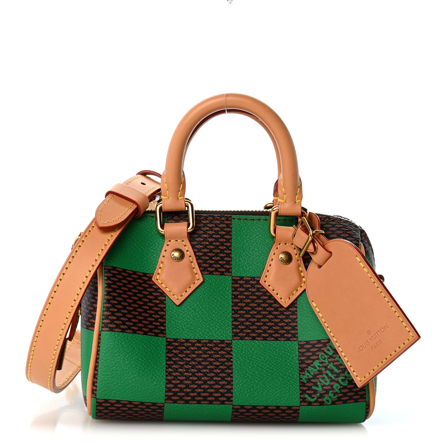 Louis Vuitton Damier Pop Speedy Bandouliere 18 Green 1 of 9