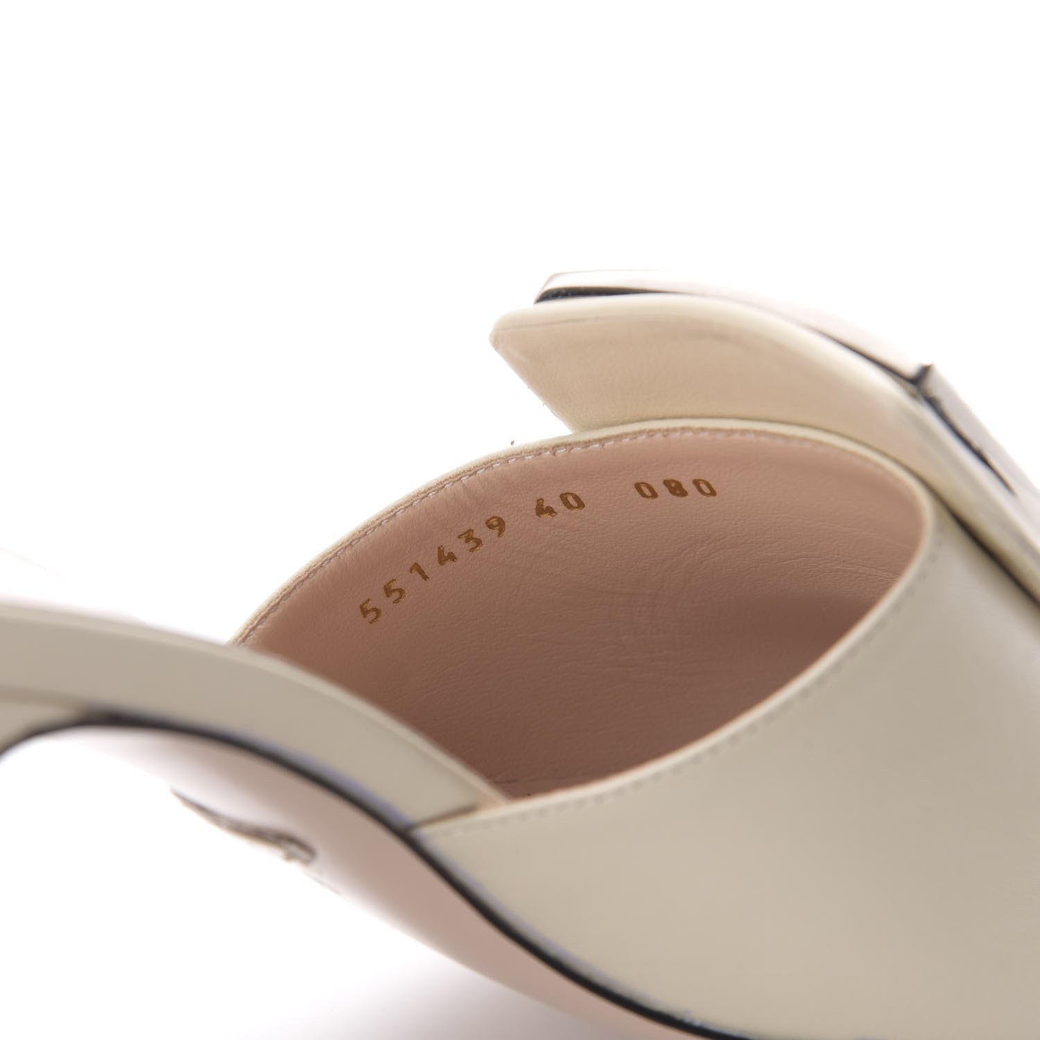 Gucci Malaga Kid Crystal Square G Madelyn Mules 40 Vintage White 8 of 9
