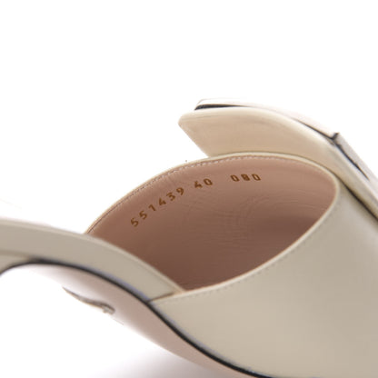 Gucci Malaga Kid Crystal Square G Madelyn Mules 40 Vintage White 8 of 9