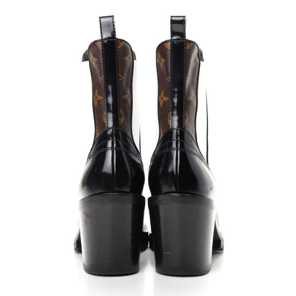 Louis Vuitton Patent Monogram Limitless Ankle Boots 38.5 Black 7 of 11