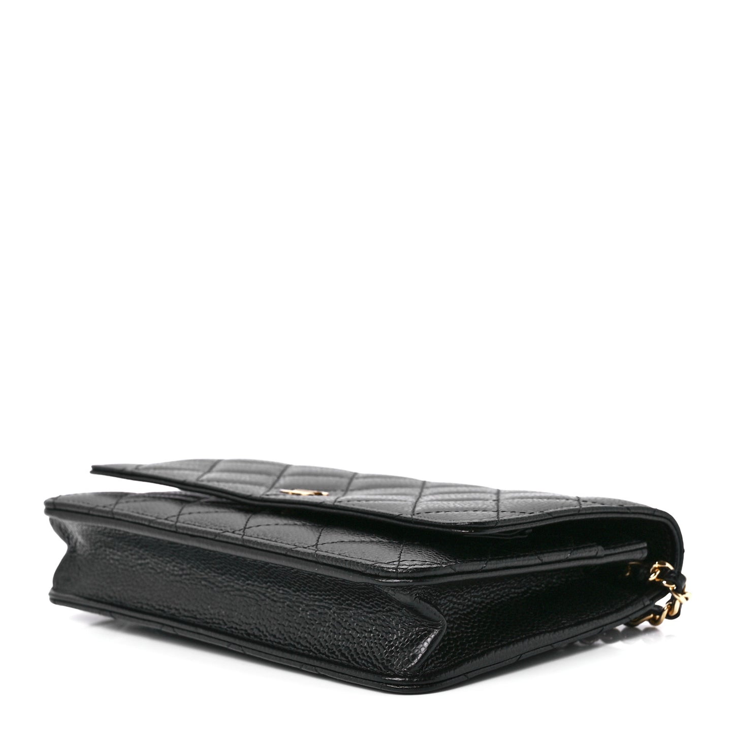 Caviar Quilted Wallet on Chain WOC Black