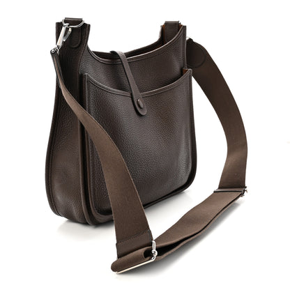 Hermes Taurillon Clemence EVELYNE III PM Chocolate 3 of 10