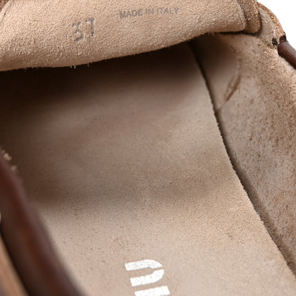 Miu Miu Vitello Deco Boat Loafers 37 Sienna 17 of 20
