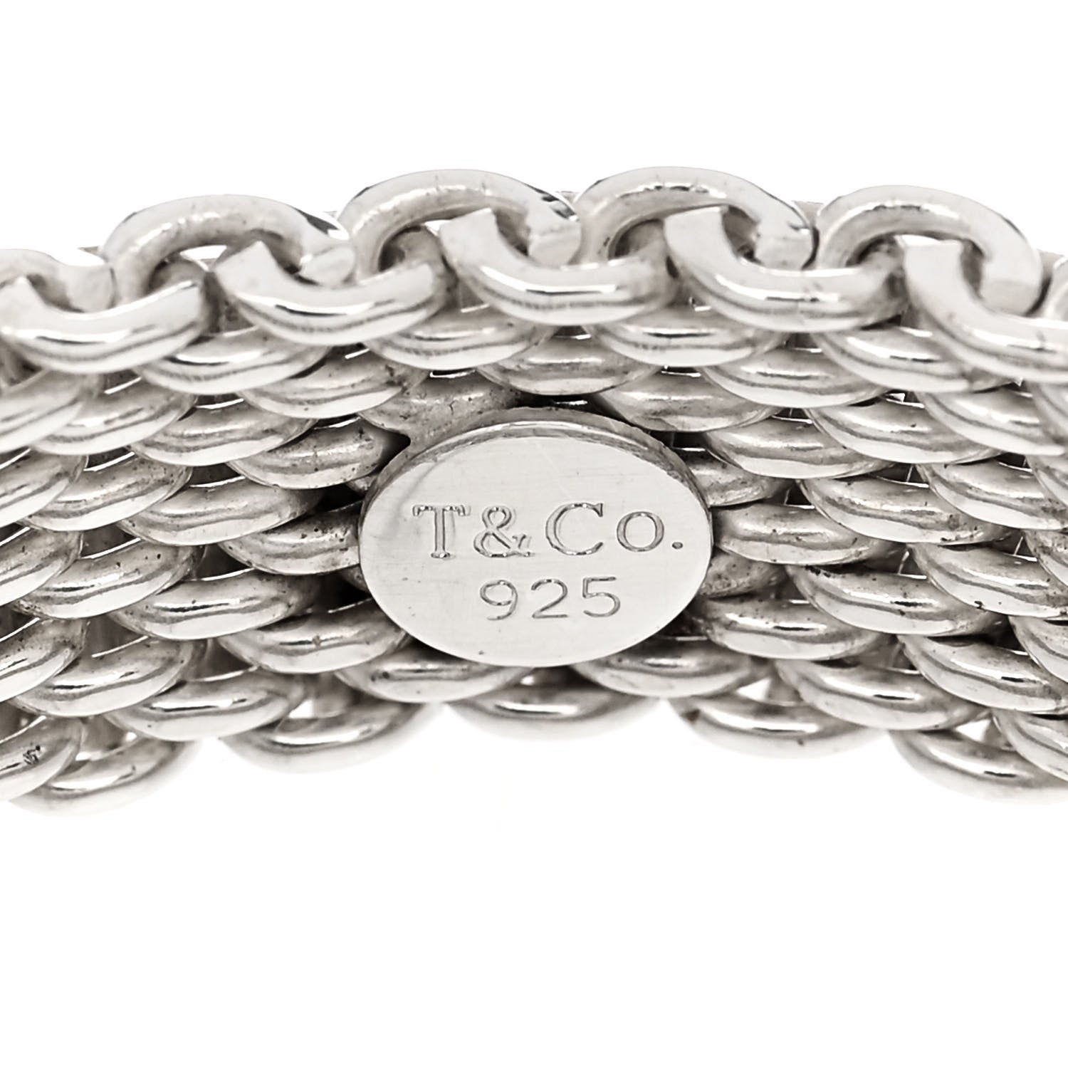Tiffany Sterling Silver Somerset Mesh Ring 61 9.5 4 of 4