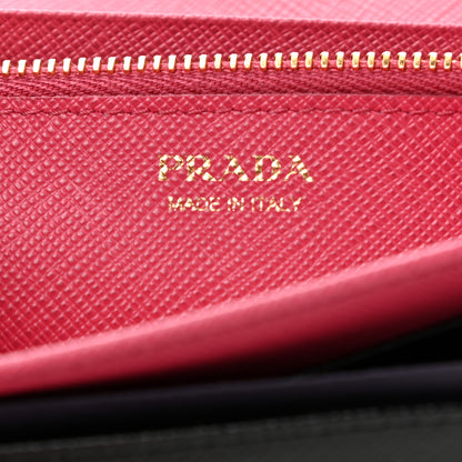 Prada Saffiano Continental Flap Wallet Black Ibisco 7 of 9