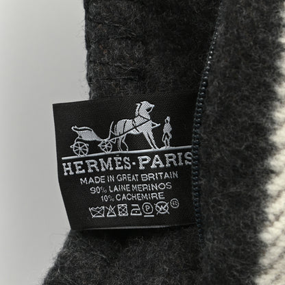 Hermes Wool Cashmere Avalon Pillow PM Ecru Gris Fonce 3 of 3