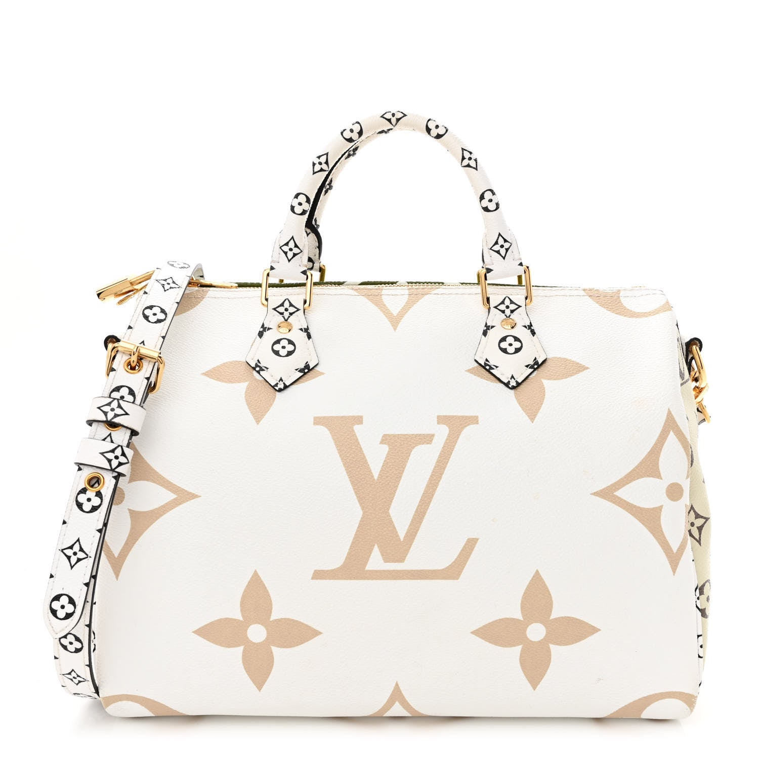 Louis Vuitton Monogram Giant Speedy Bandouliere 30 Kaki Beige 1 of 10